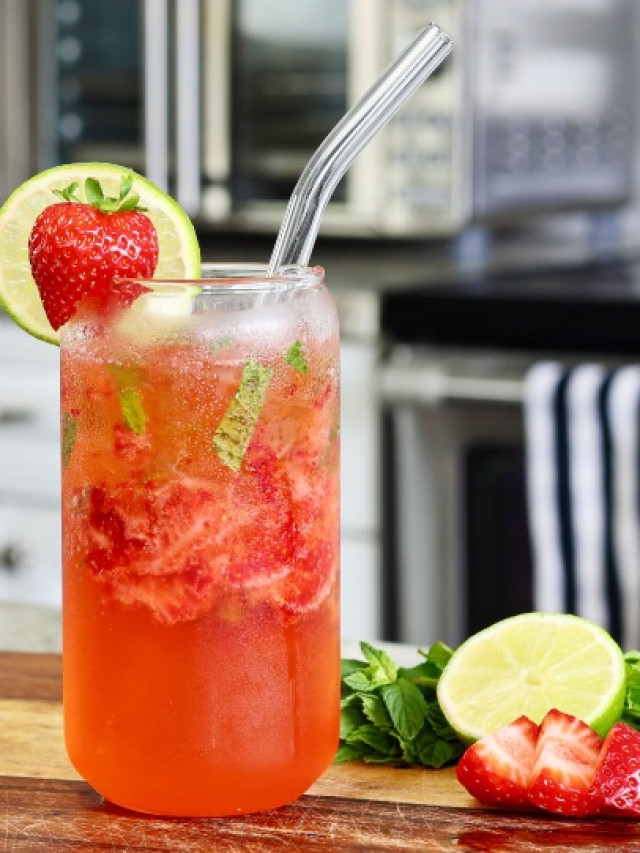 strawberry basil mojito mocktail