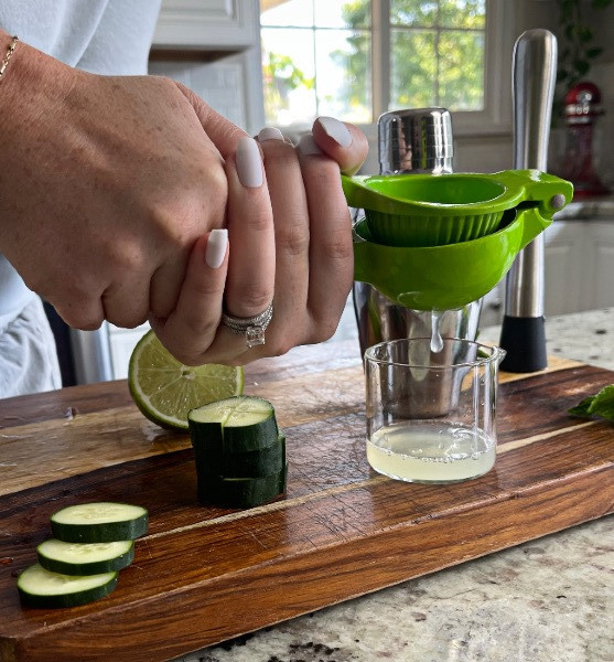squeezing a lime