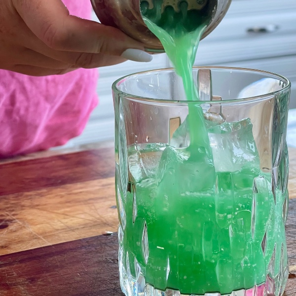 straining blue hawaiian mocktail