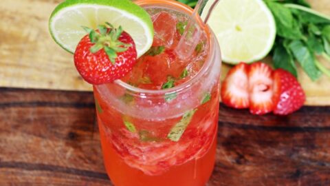 strawberry basil mojito mocktail