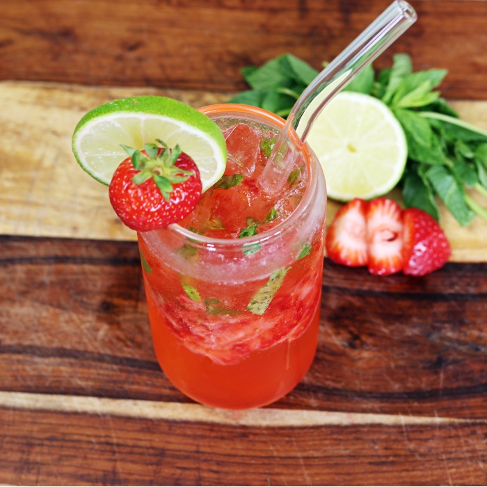 strawberry basil mojito mocktail 2