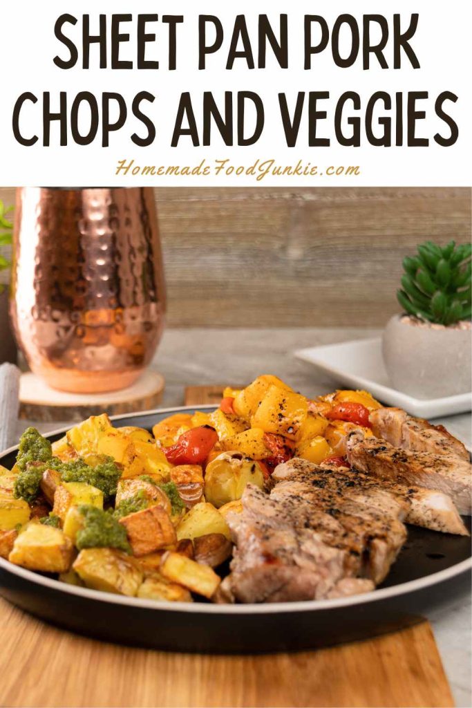 sheet pan pork chops and veggies