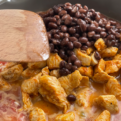 add in black beans