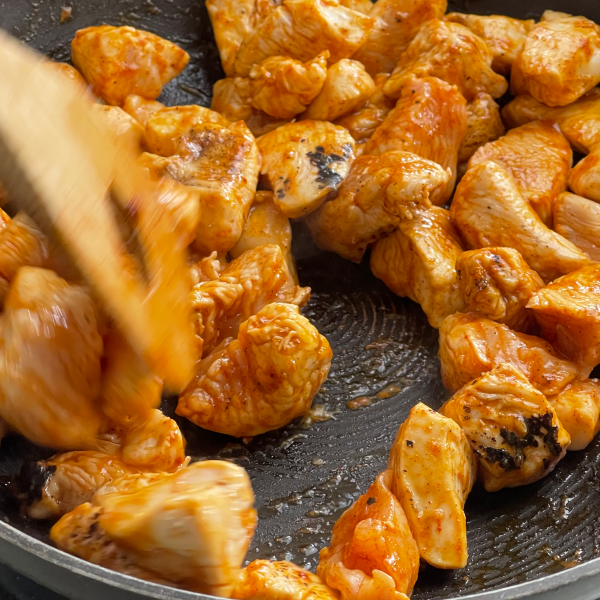 cooked chicken with taco seasonings