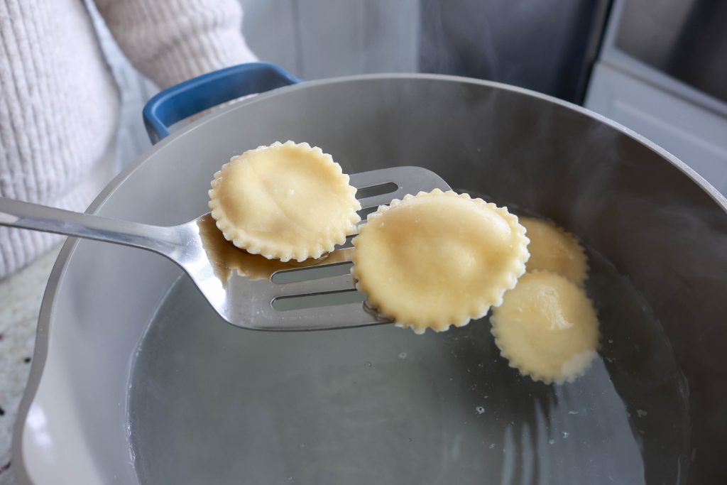 sourdough ravioli cooking