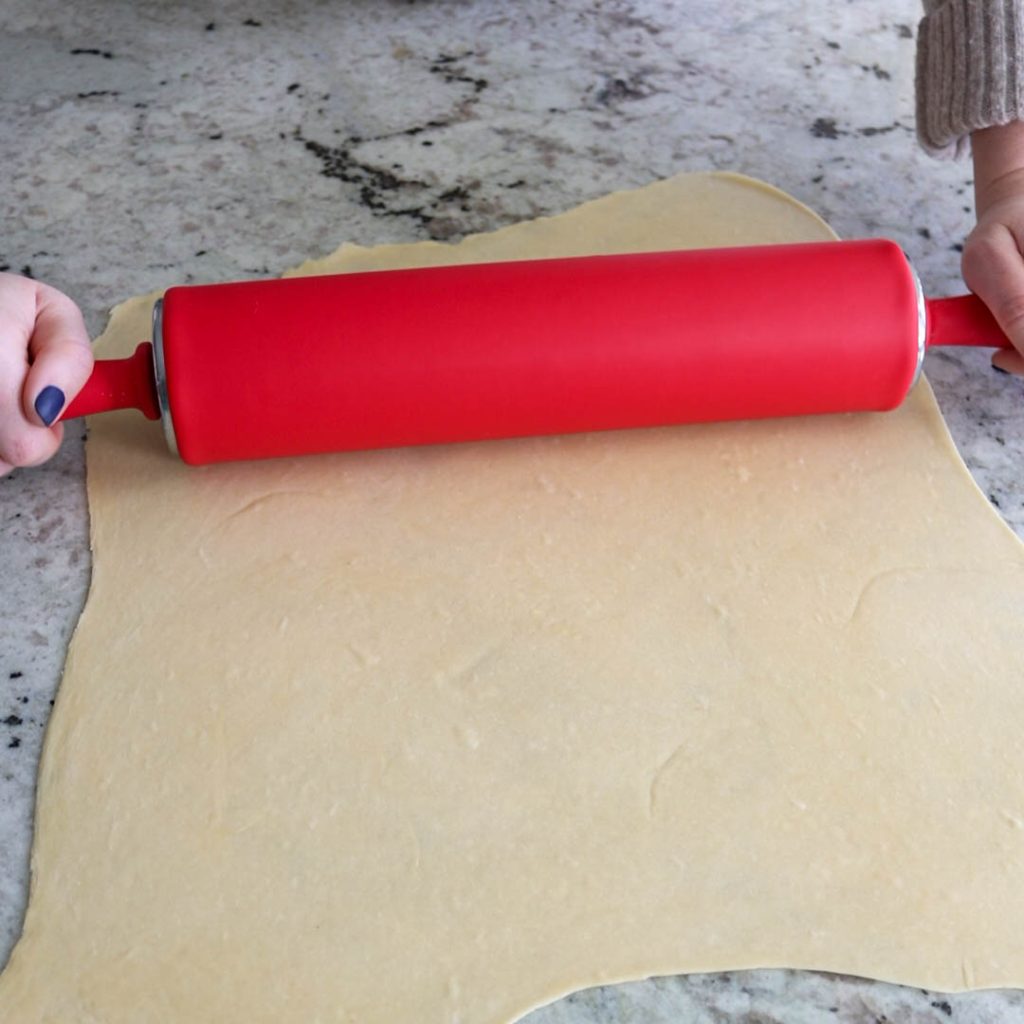rolling out dough 