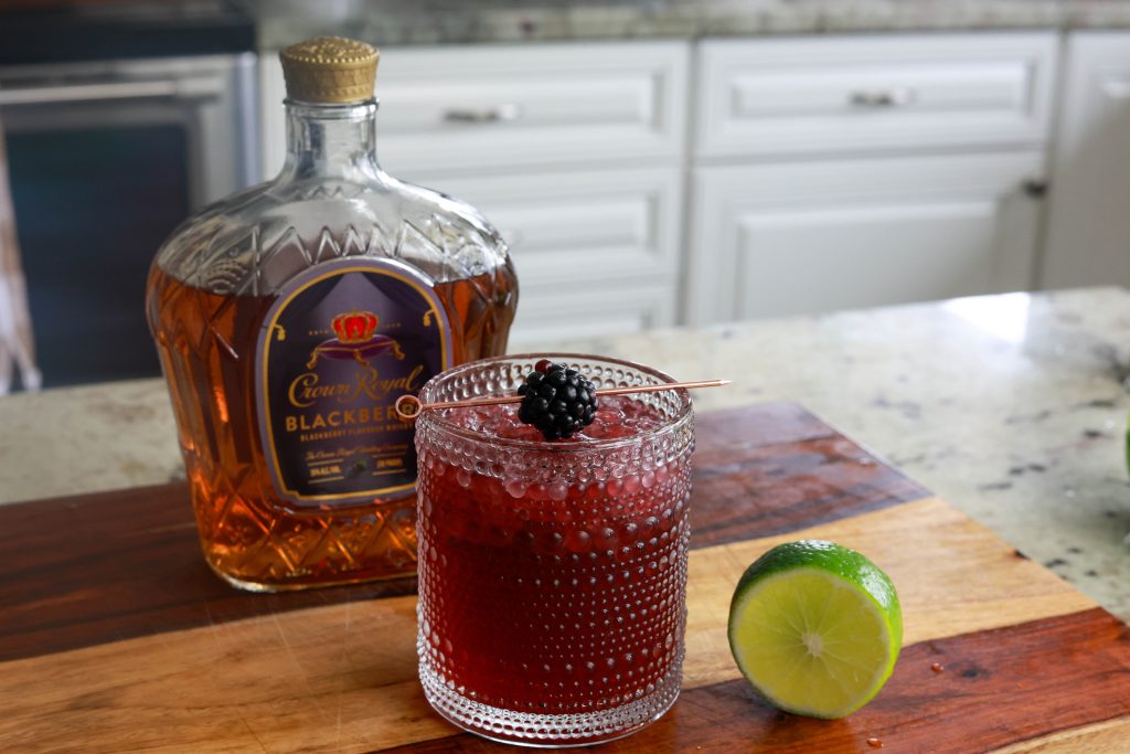 crown royal blackberry in a blackberry vanilla cream cocktail