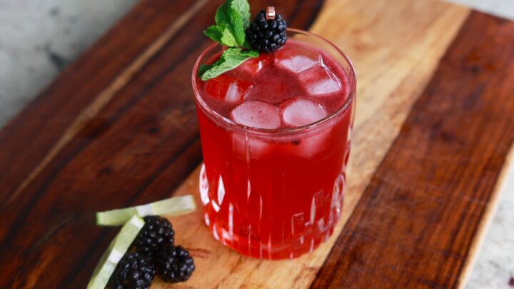 Blackberry lime refresher cocktail
