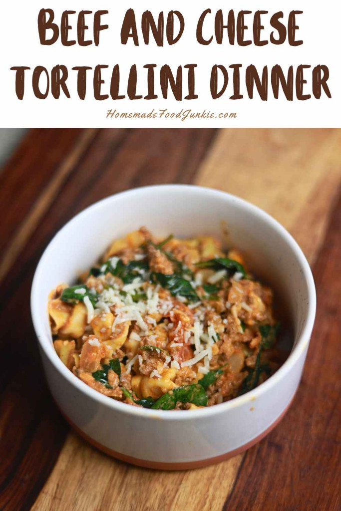 beef and cheese tortellini dinner