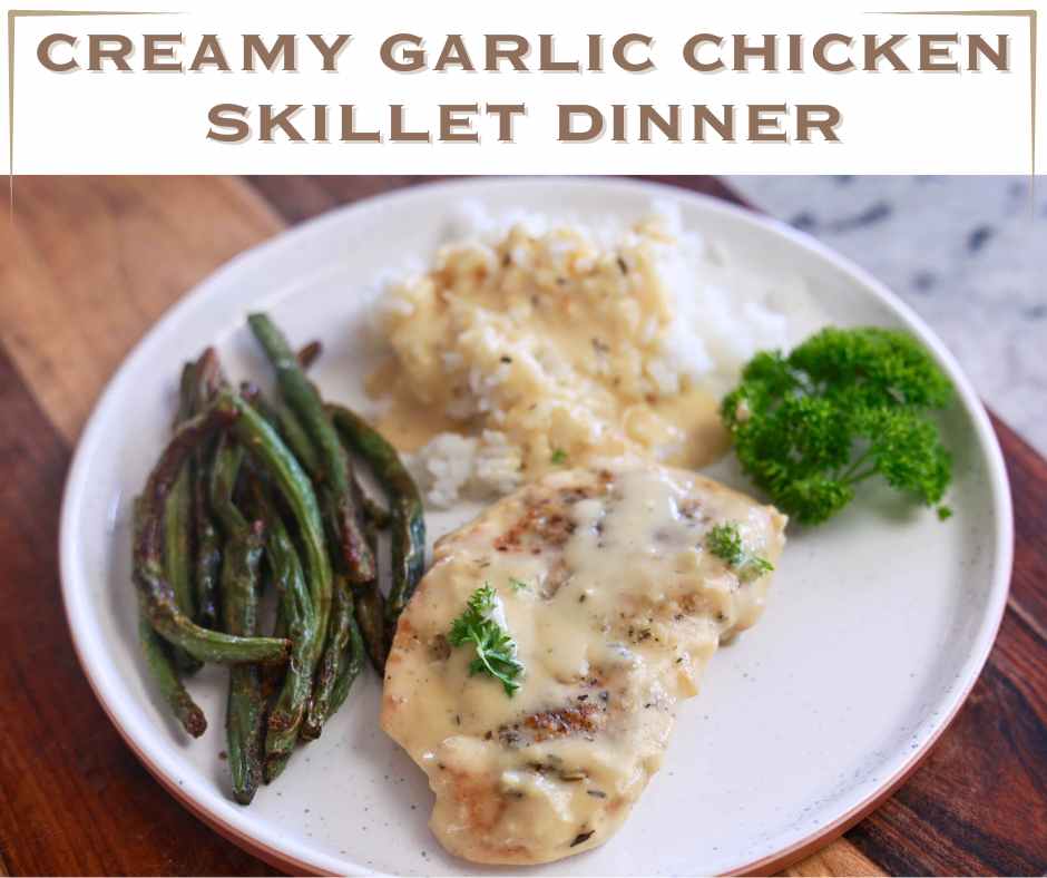 fb post creamy garlic chicken dinner