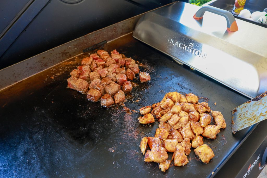 steak and chicken cooking for blackstone hibachi recipe