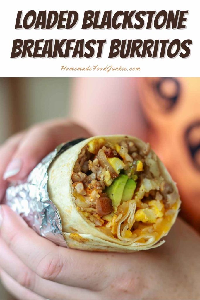 loaded blackstone breakfast burritos