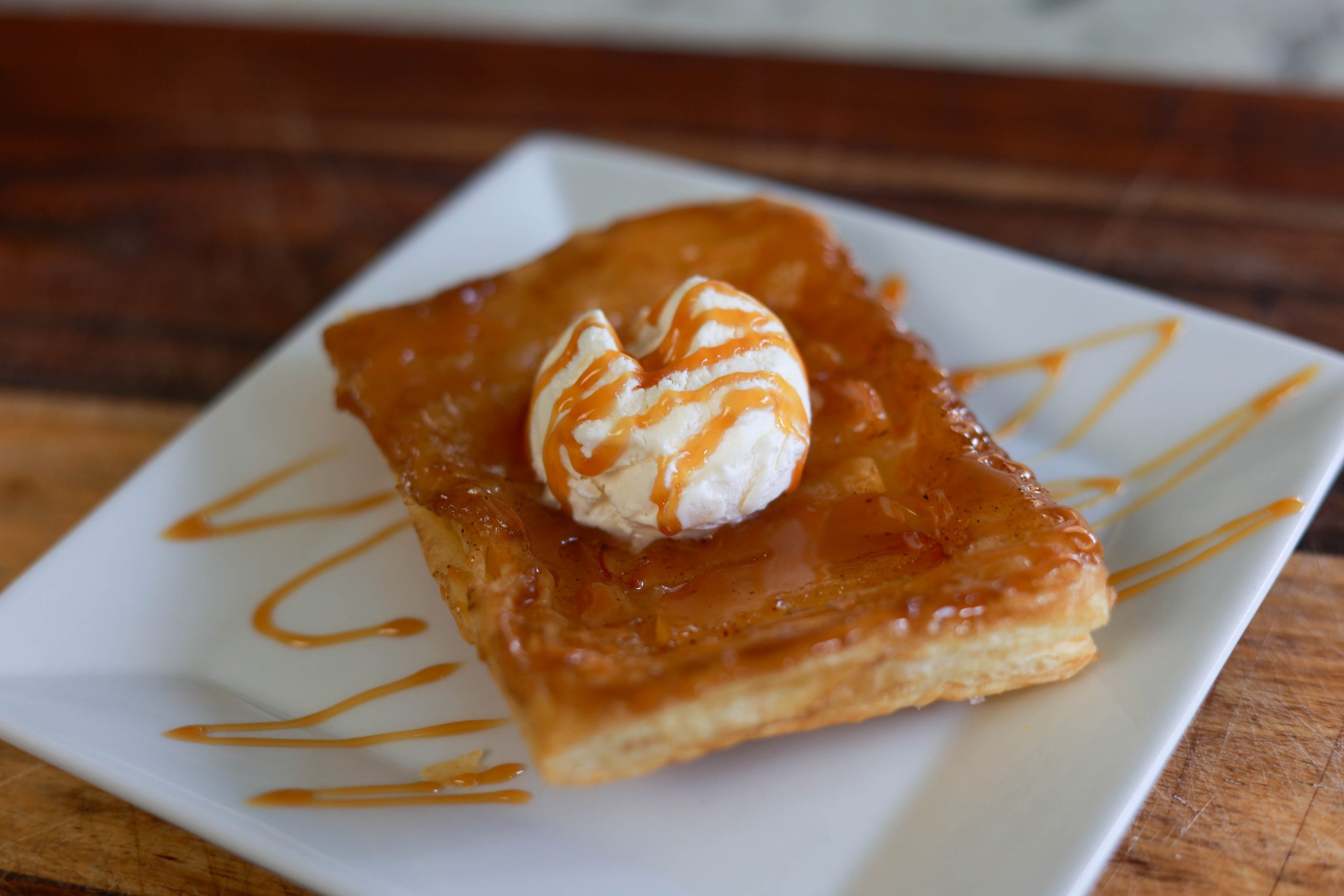 Apple Pie Puff Pastry with salted Caramels drizzle