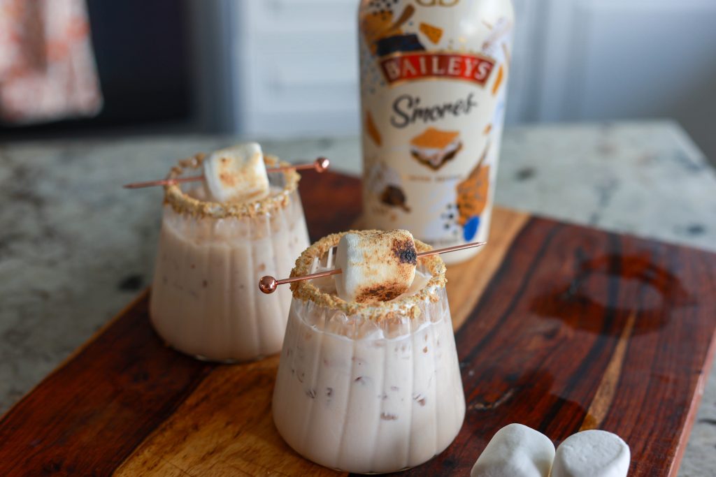 cocktail with marshmallow on it 