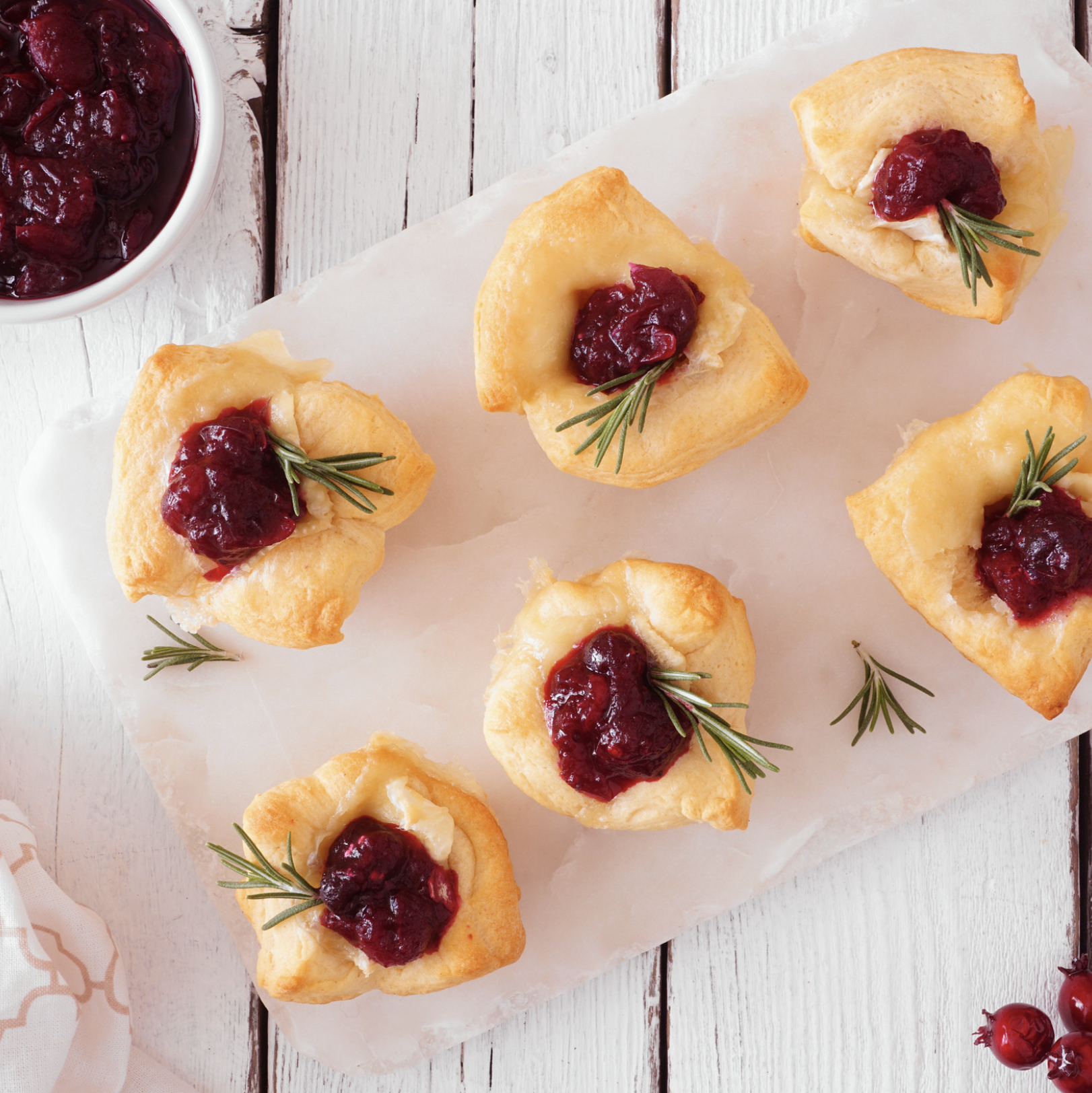 Cranberry Raspberry Brie Bites