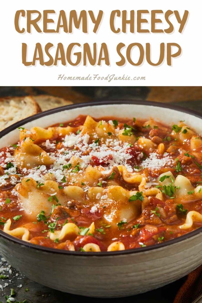 creamy cheesy lasagna soup