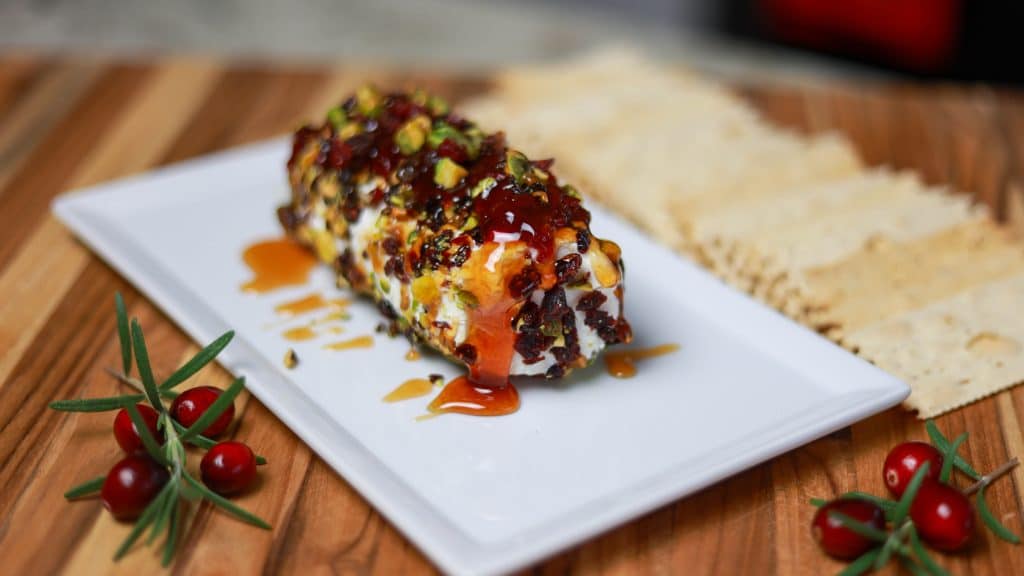 Easy Goat Cheese Appetizer with Cranberries and Pistachios 1 goat cheese appetizer