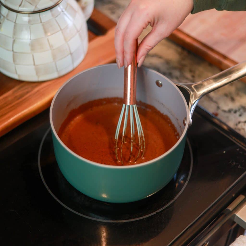 making homemade chocolate syrup