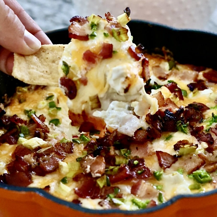 Loaded chicken bacon ranch dip recipe is a Cheesy dip with bacon and dry ranch seasoning