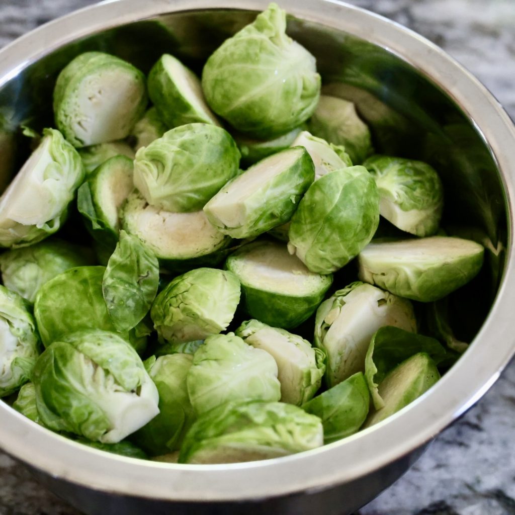 sprouts prepped for glazing