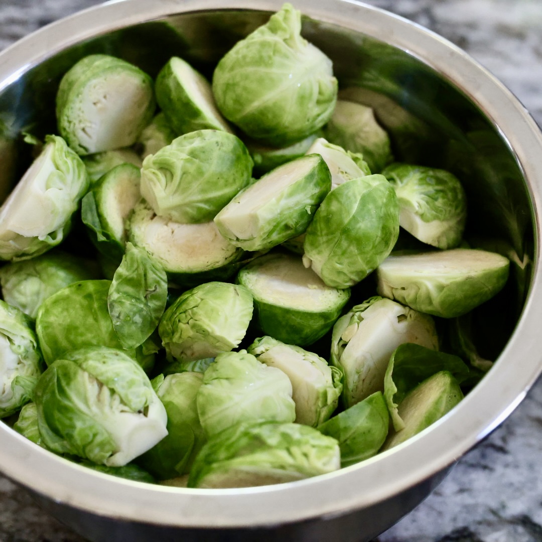 sprouts prepped for glazing