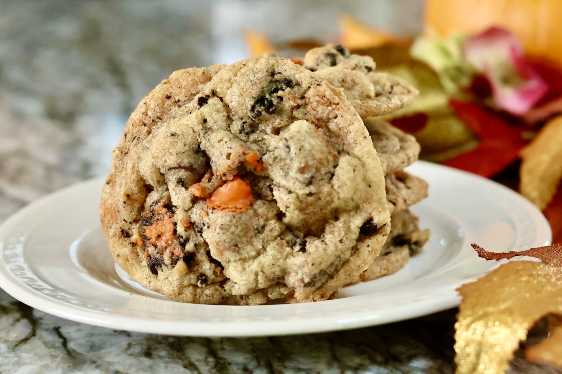 Oreo Halloween Cookies on a white plate