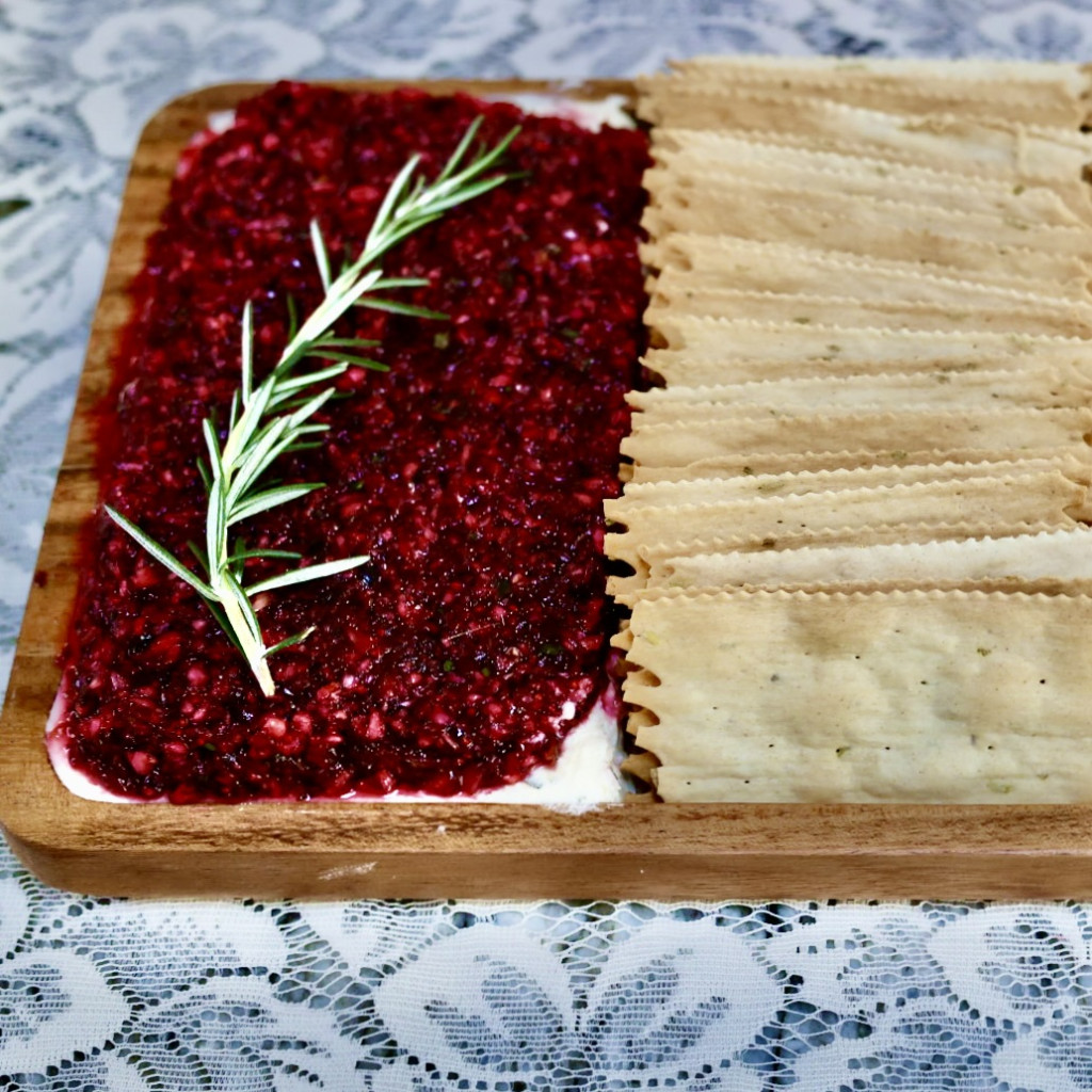 Festive Cranberry Jalapeño Dip & Boursin 4 Cranberry Jalapeño Dip with crackers