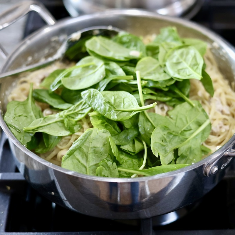 spinach goes in last