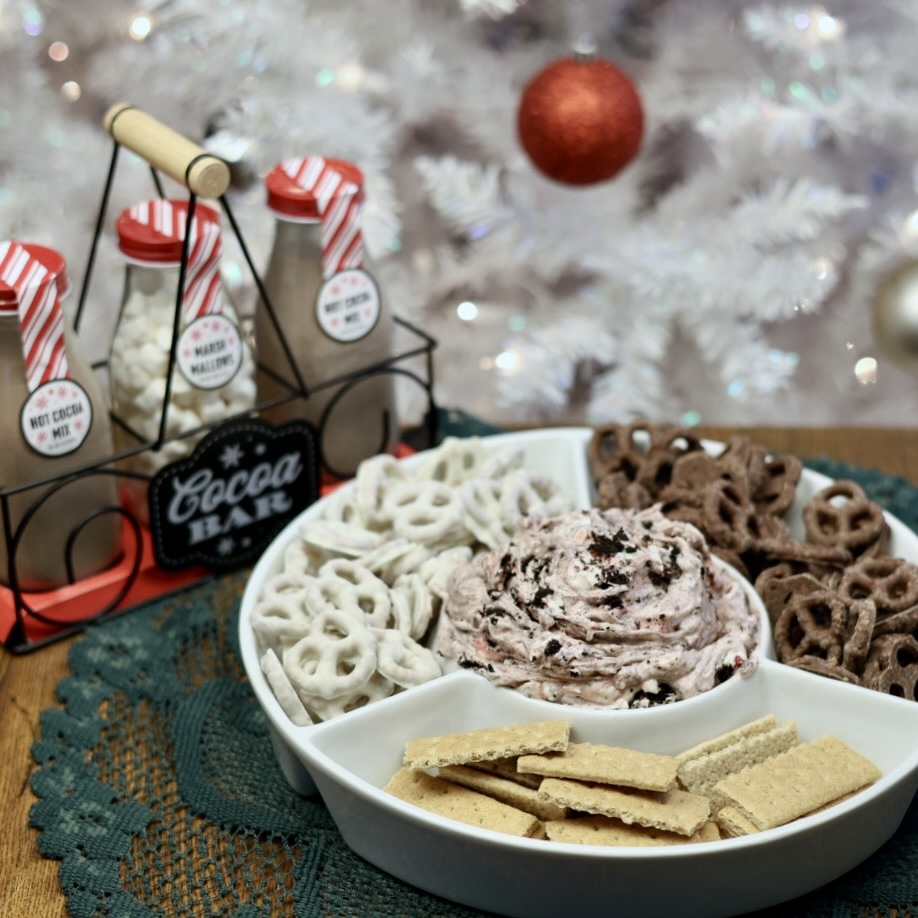 This Candy Cane Oreo Cheesecake Dip is a festive no-bake Christmas dessert and holiday appetizer. Creamy, fluffy, and perfect for parties or dessert boards.