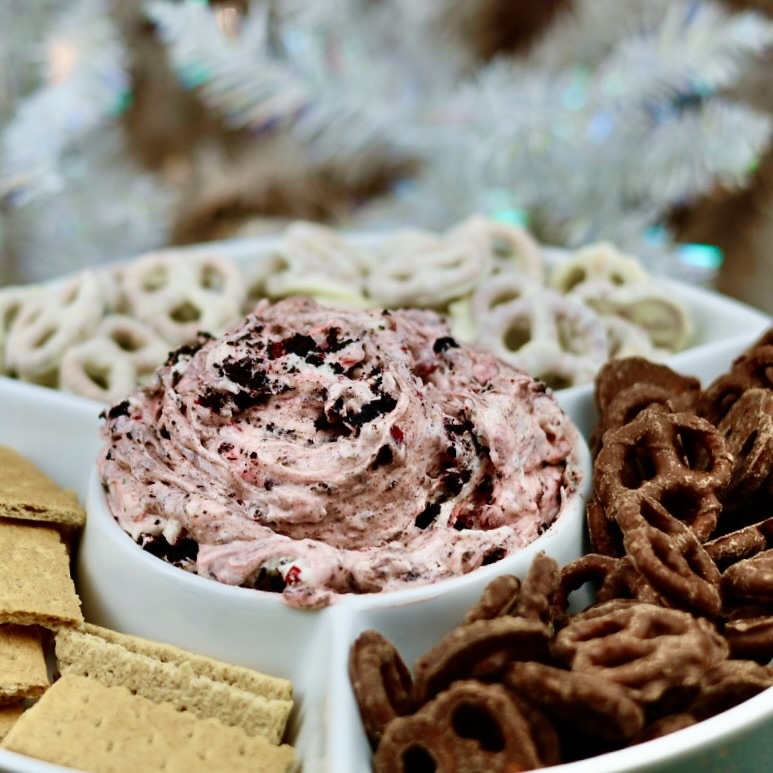 Candy Cane Oreo Cheesecake Dip