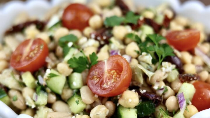 Mediterranean dense bean salad