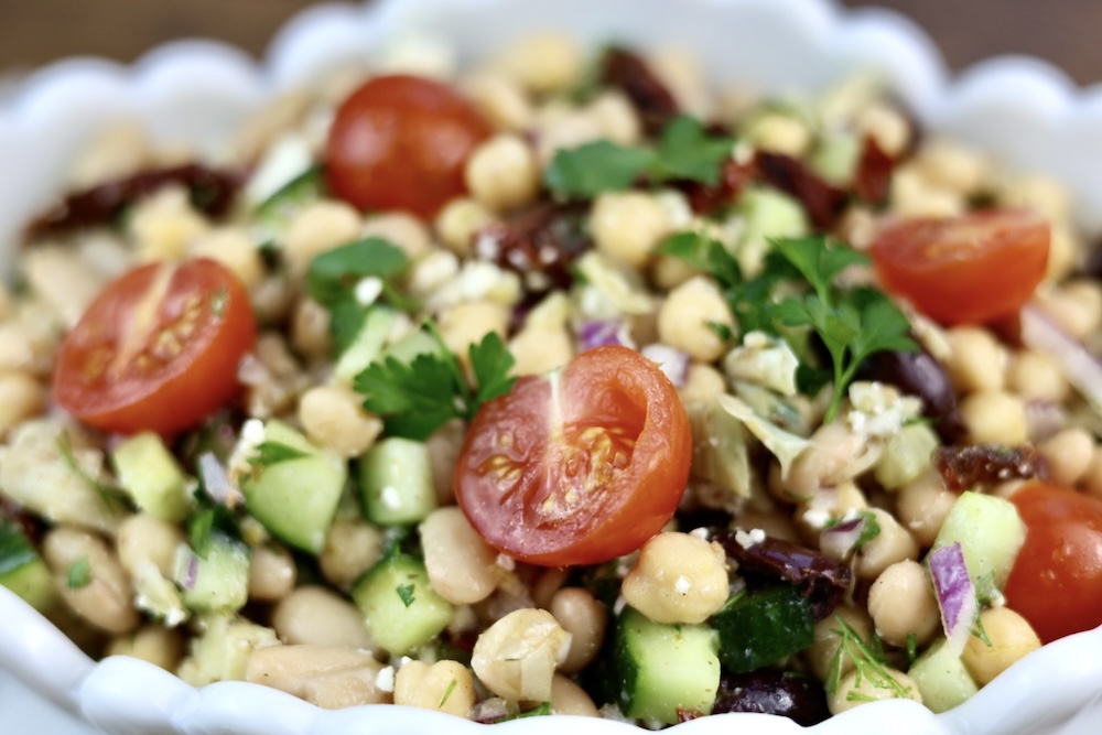 Mediterranean dense bean salad