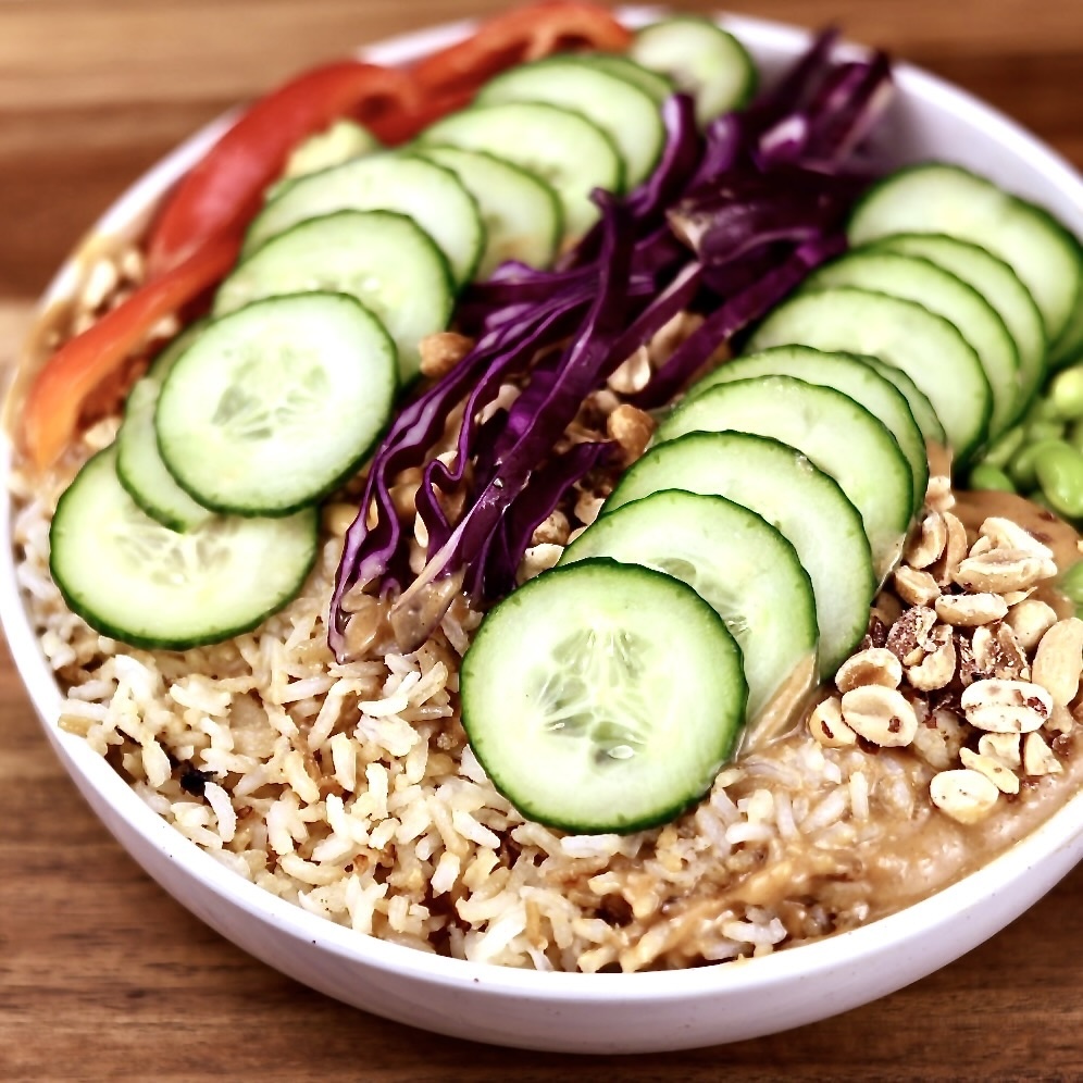crispy rice veggie bowl