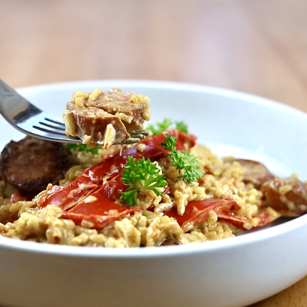 creamy cajun sausage rice skillet dinner