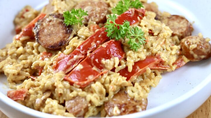 creamy cajun sausage rice skillet dinner