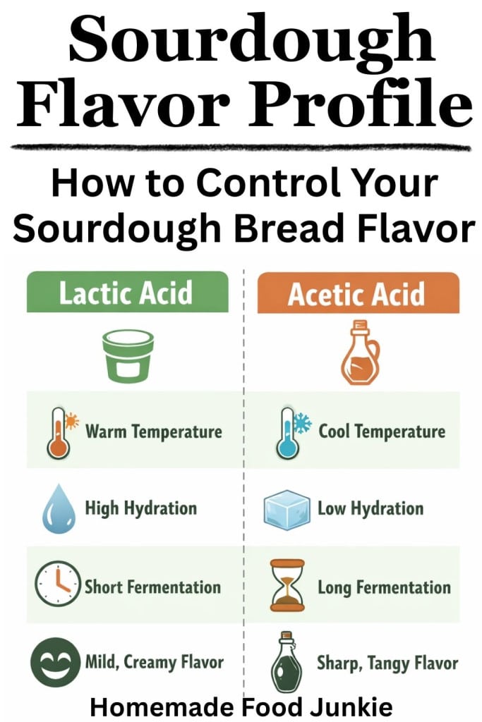 how to control your sourdough flavor profile pin image
