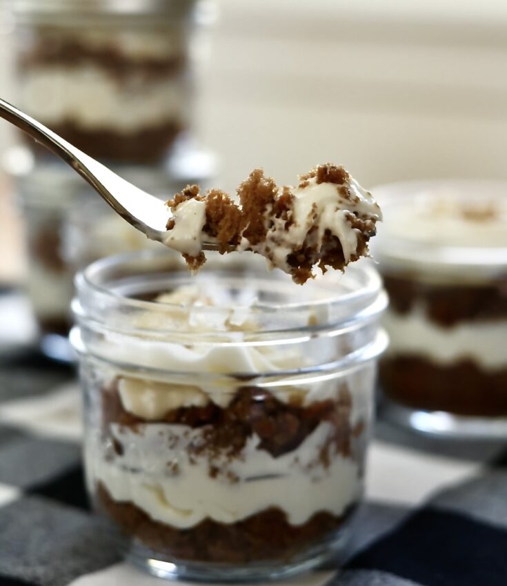carrot cake trifle jar fork shot