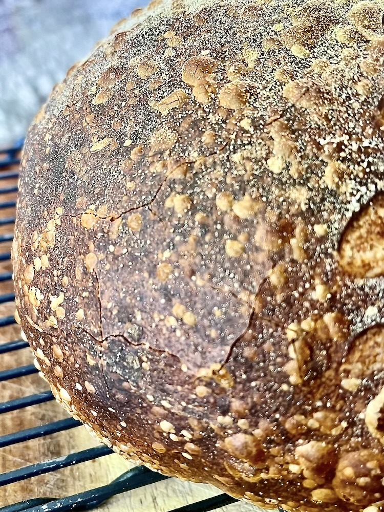 cracks sourdough crust