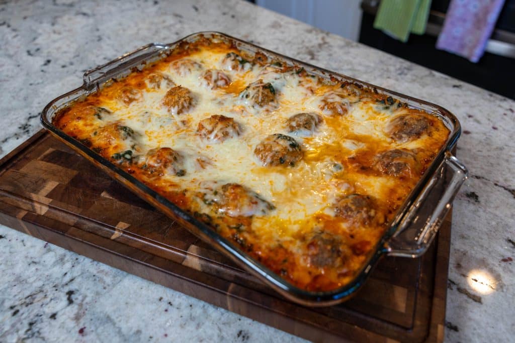full pan of dump and bake oven lasagna